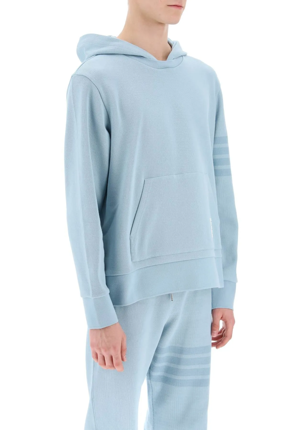 4-bar hoodie in cotton knit MJT414AJ0051 LIGHT BLUE