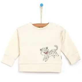 Antebies Newborn Cheetah Organic Sweatshirt - Beige