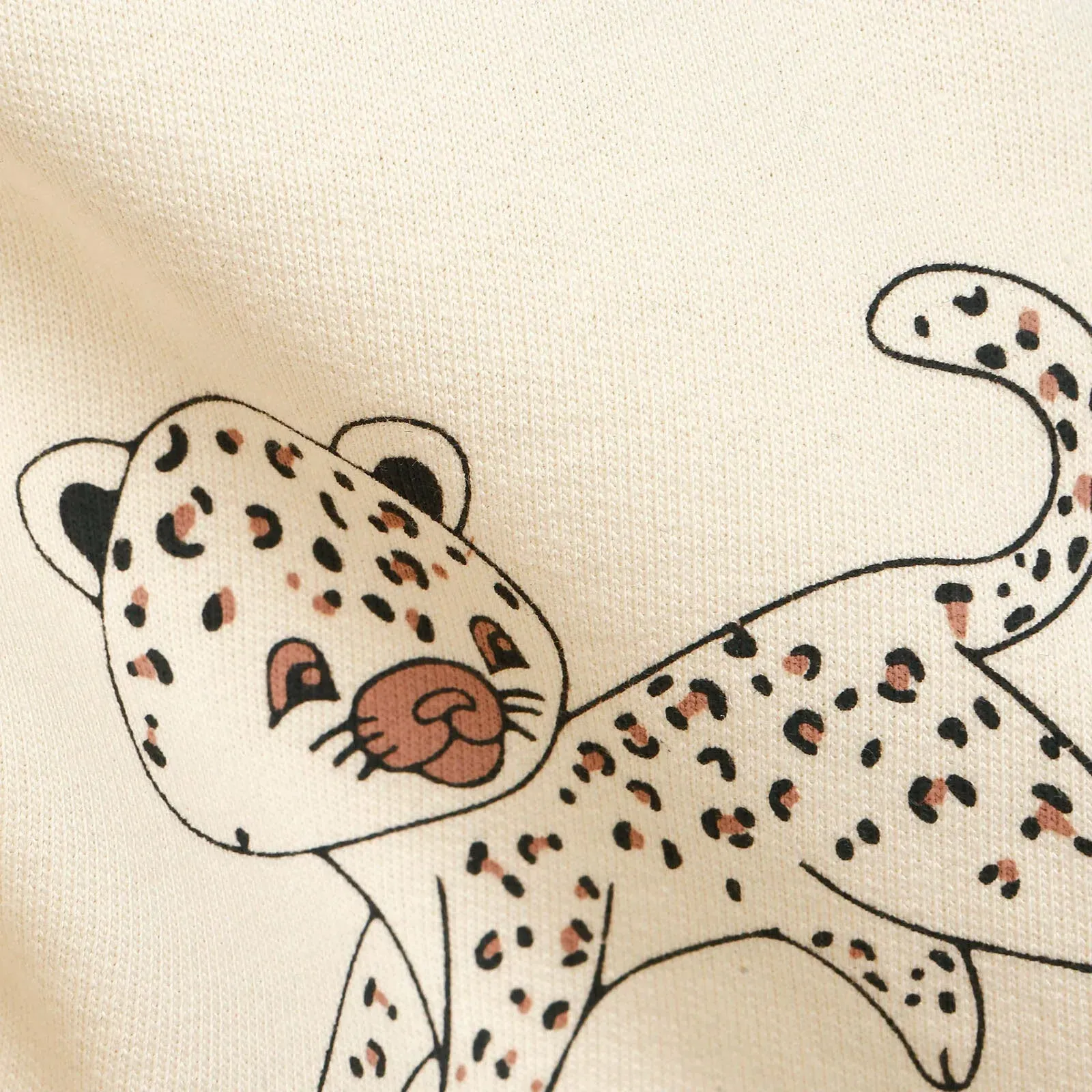 Antebies Newborn Cheetah Organic Sweatshirt - Beige