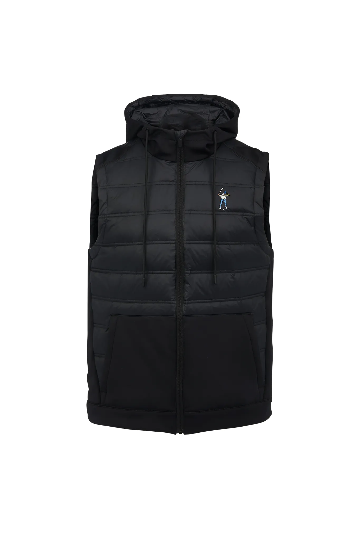 Black Men's Hooded Puffer Vest