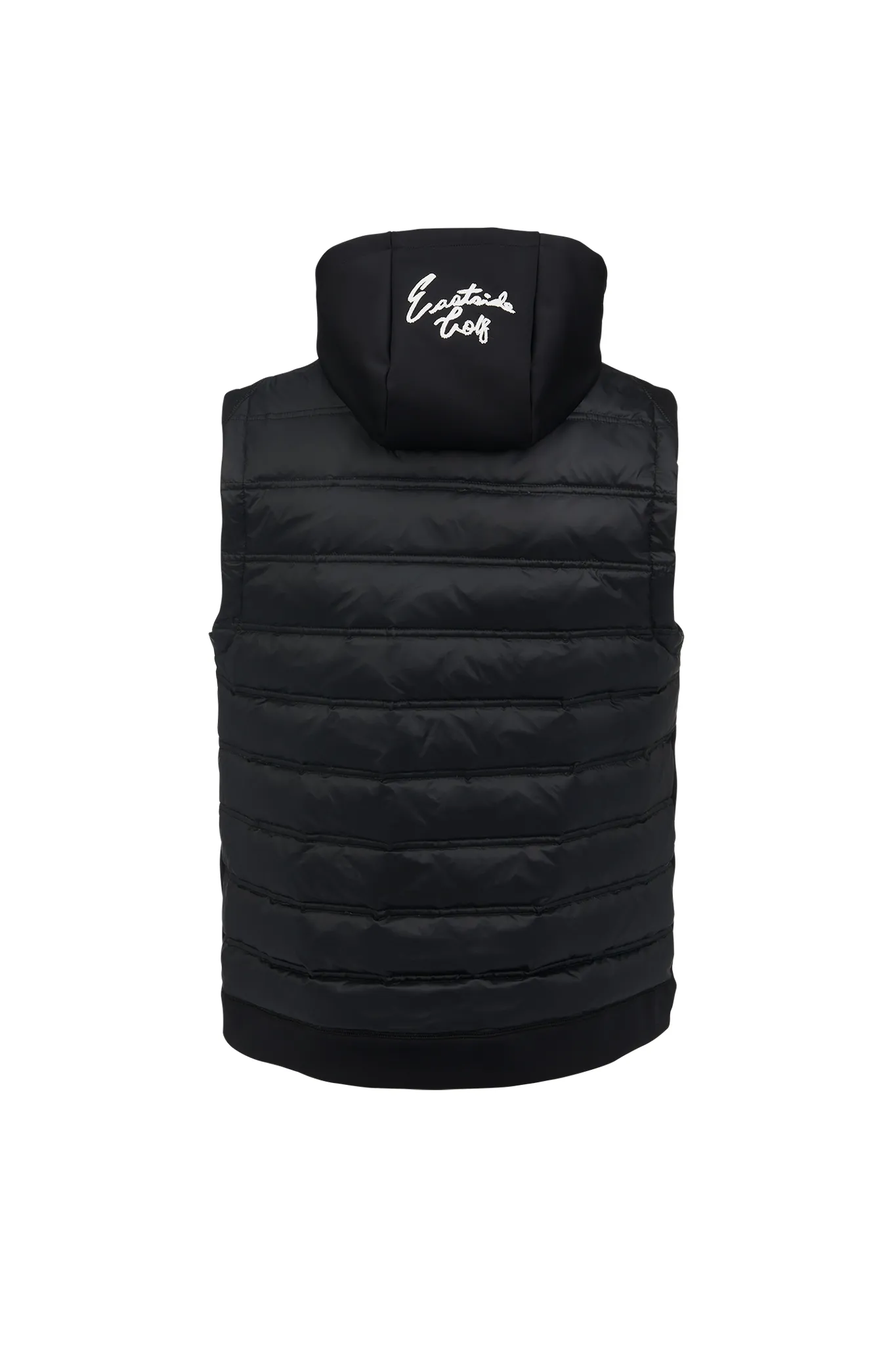 Black Men's Hooded Puffer Vest