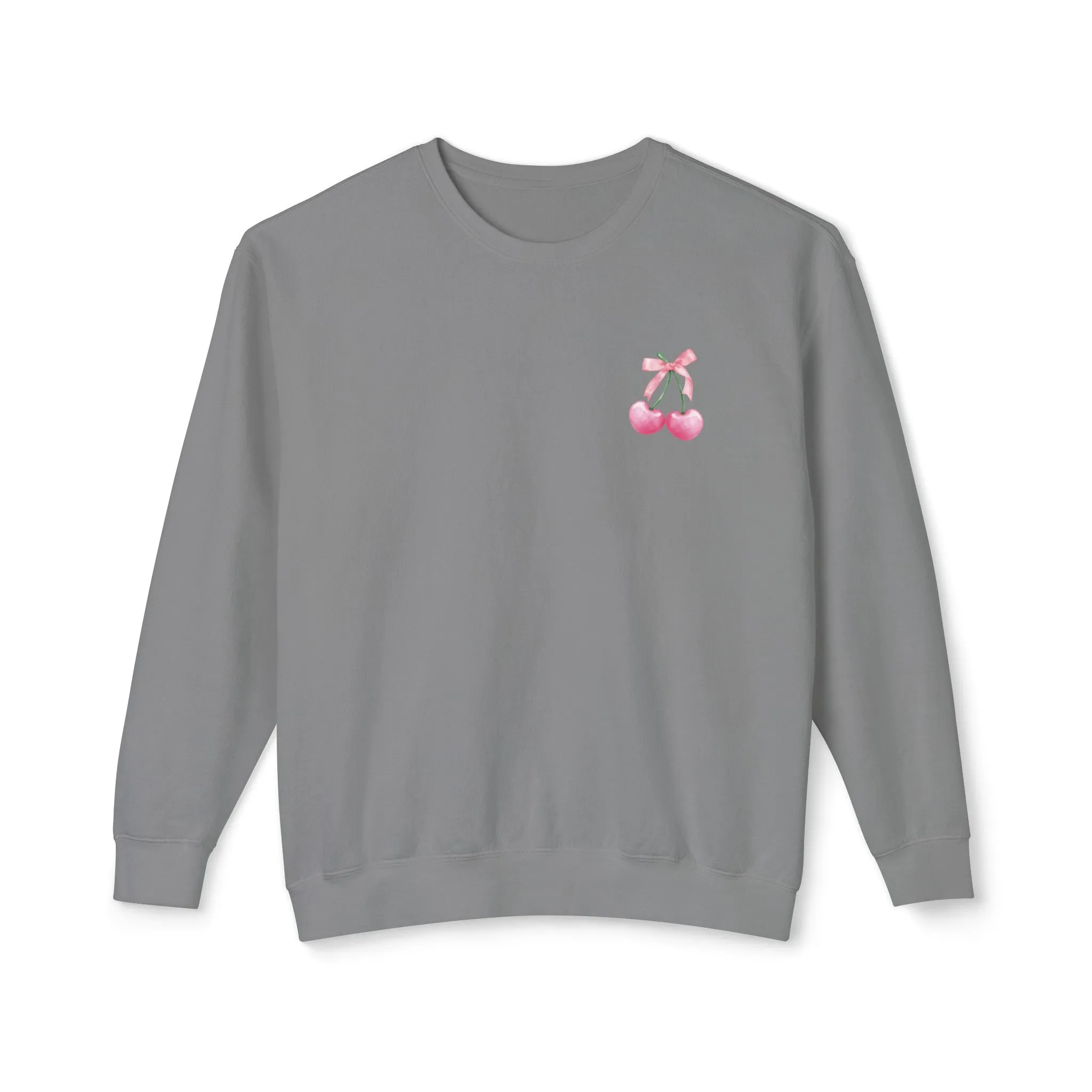 Cherry Bow Lightweight Crewneck Sweatshirt