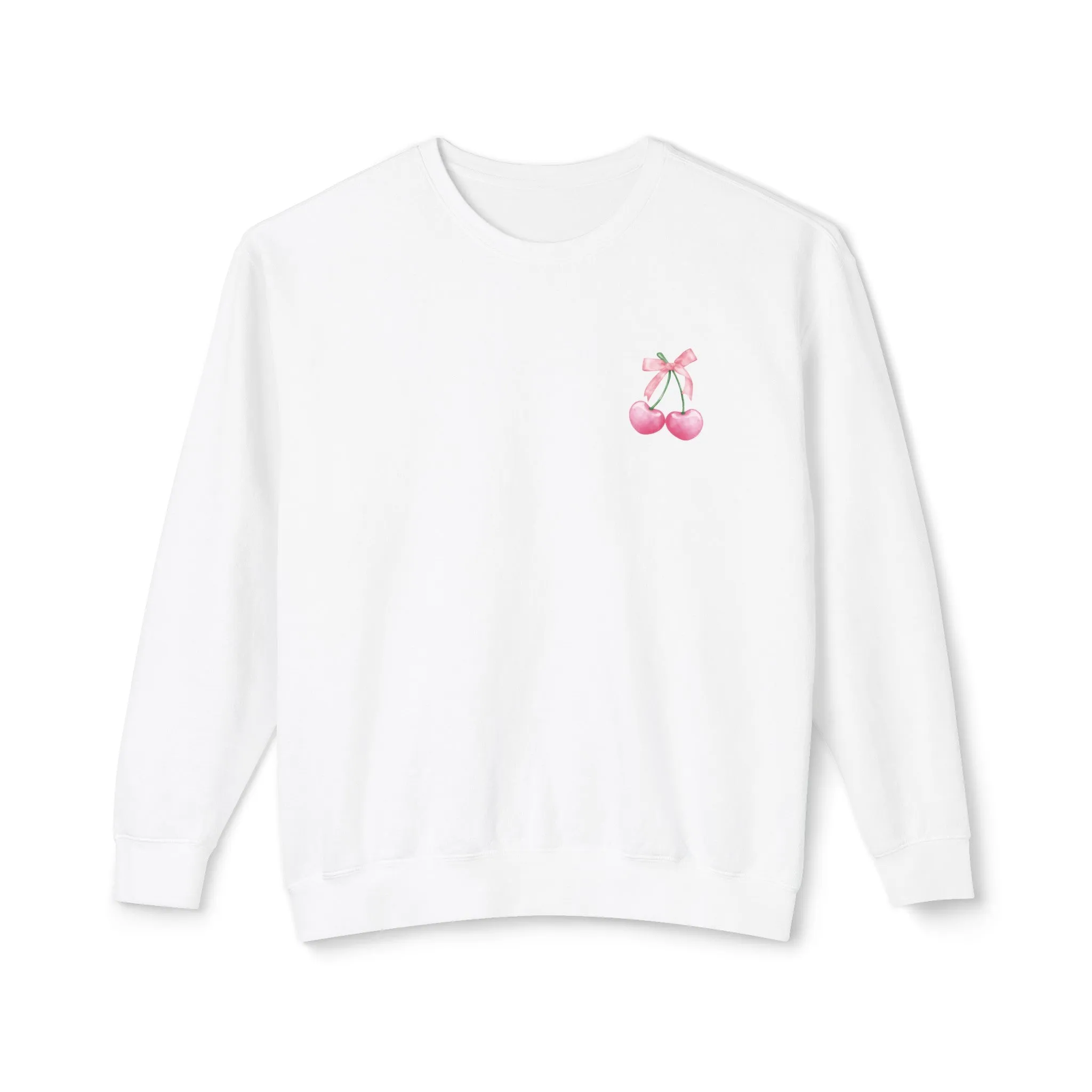 Cherry Bow Lightweight Crewneck Sweatshirt