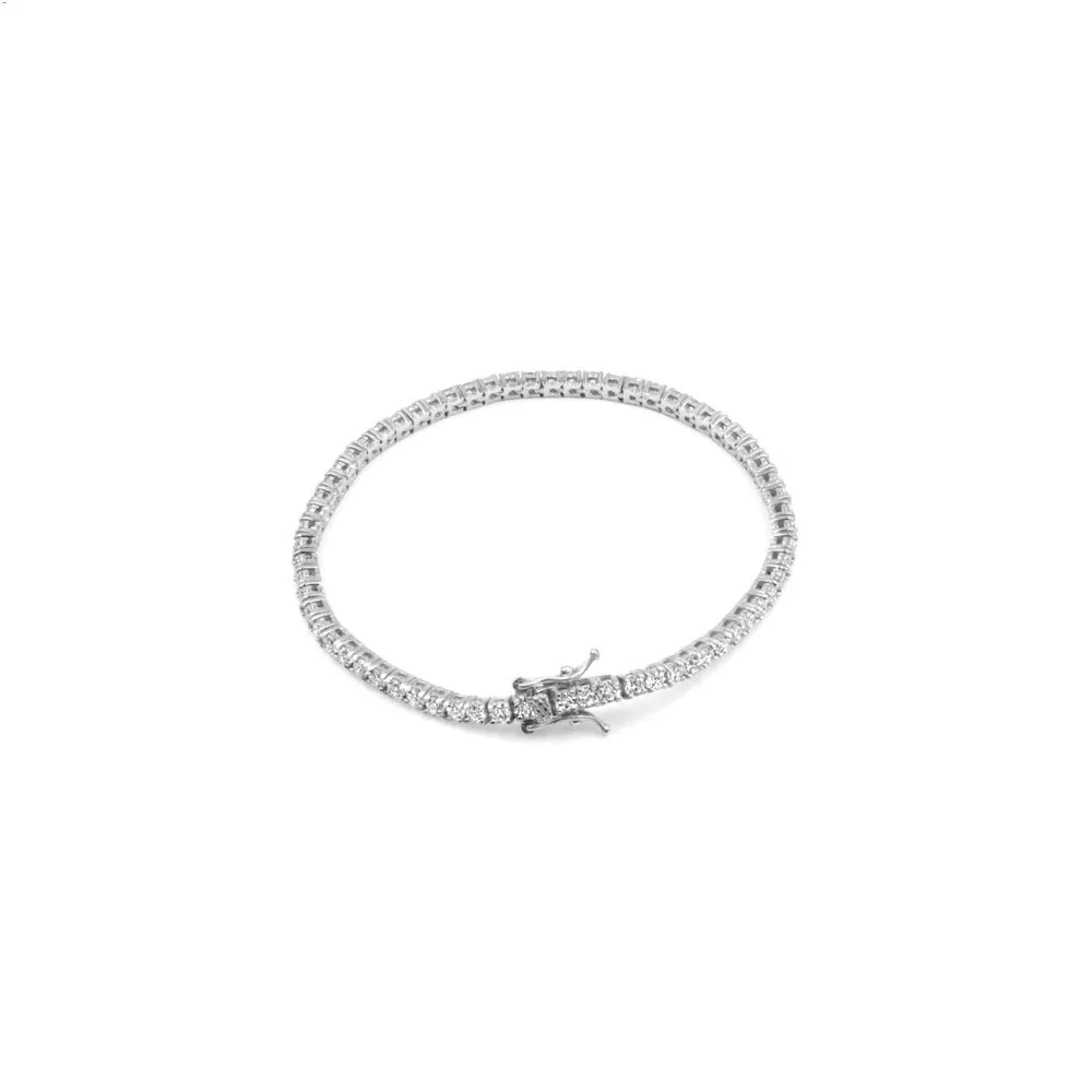 Classic Prong Silver Tennis Bracelet