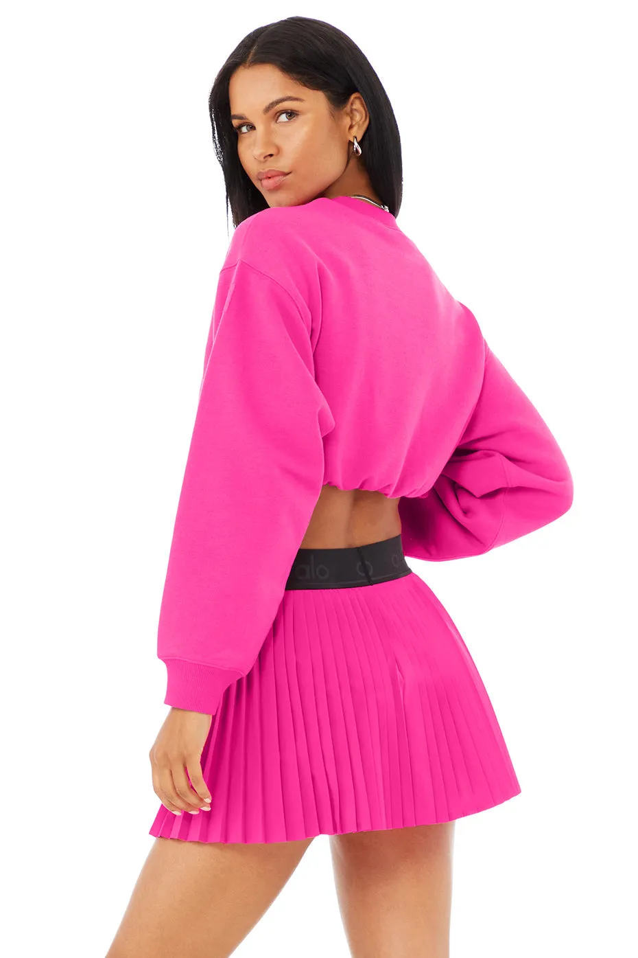 Devotion Crew Neck Pullover - Neon Pink