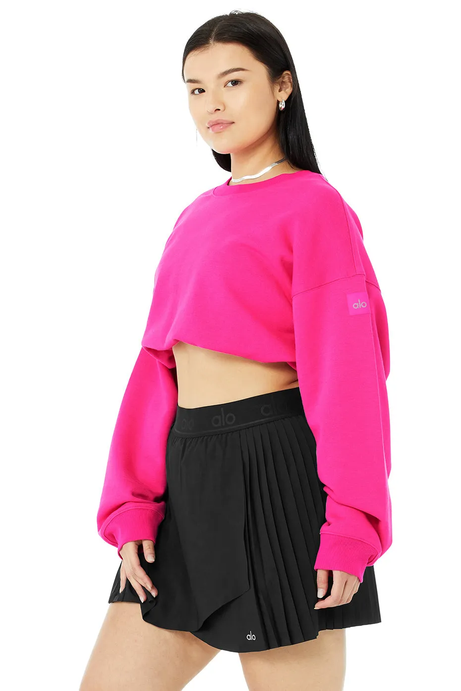 Devotion Crew Neck Pullover - Neon Pink