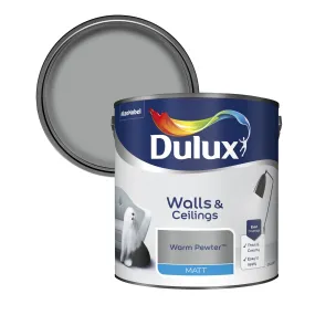 Dulux Matt Emulsion Paint For Walls And Ceilings - Warm Pewter 2.5L