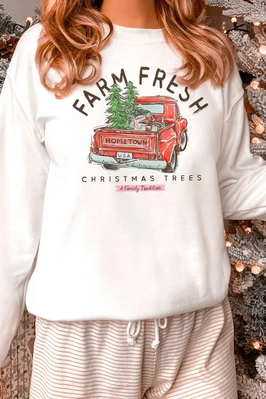 *Farm Fresh Christmas Trees Graphic Sweatshirt