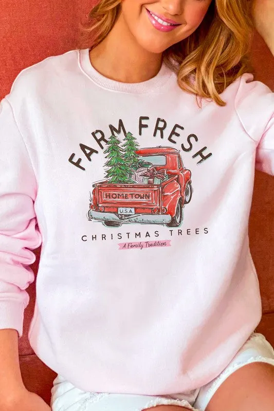 *Farm Fresh Christmas Trees Graphic Sweatshirt