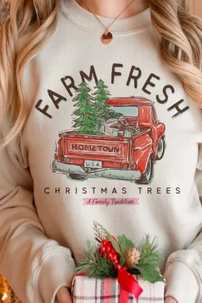 *Farm Fresh Christmas Trees Graphic Sweatshirt