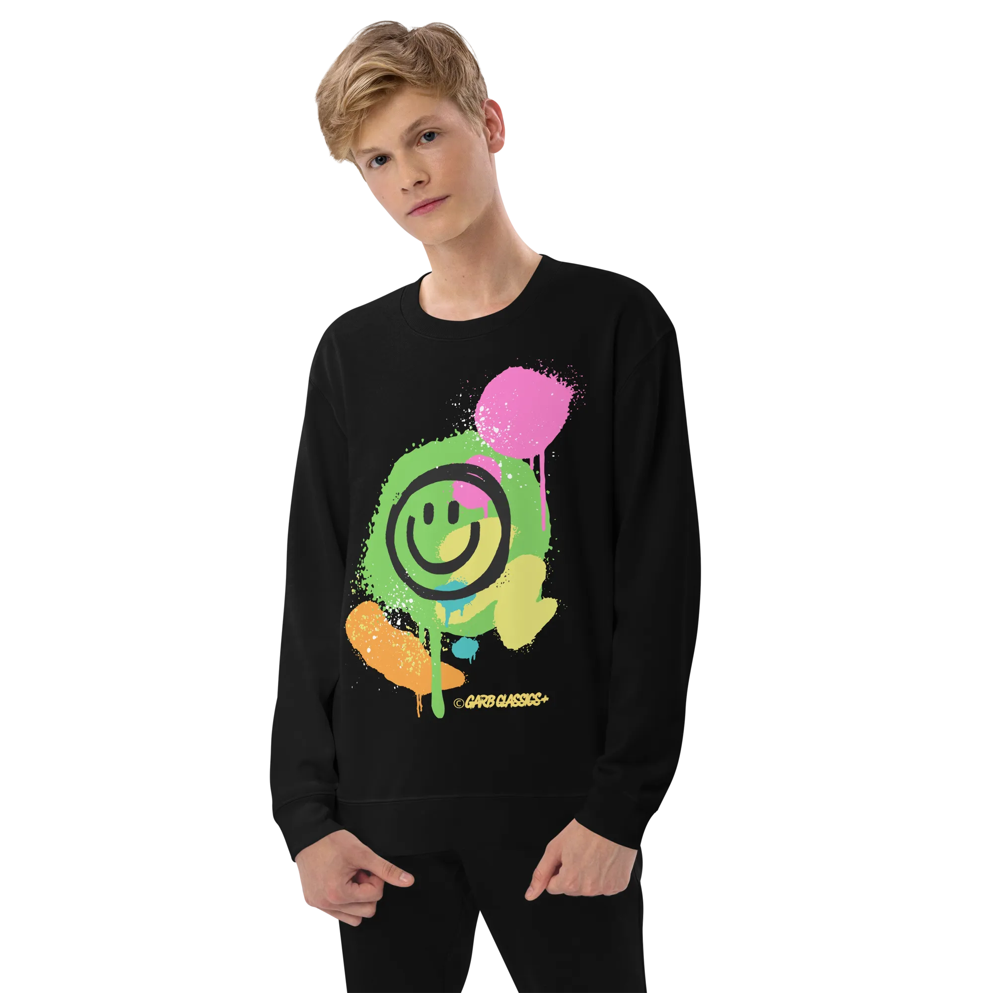 Graffiti Smiley Graphic Crewneck