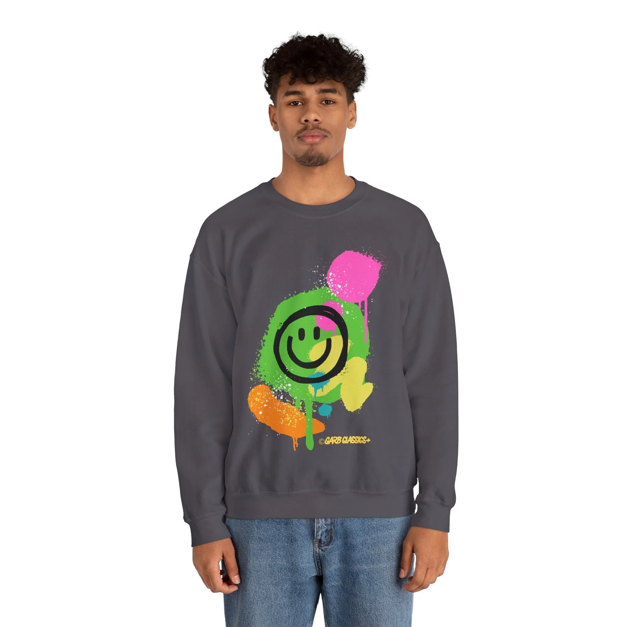 Graffiti Smiley Graphic Crewneck