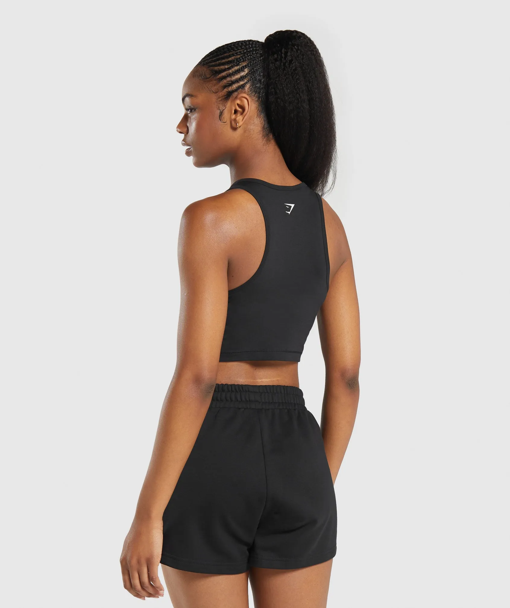 Gymshark Care Label Graphic Cropped Tank - Black