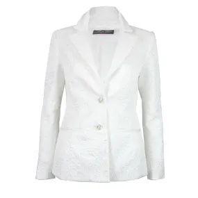 Lizzie Blazer in White Jacquard