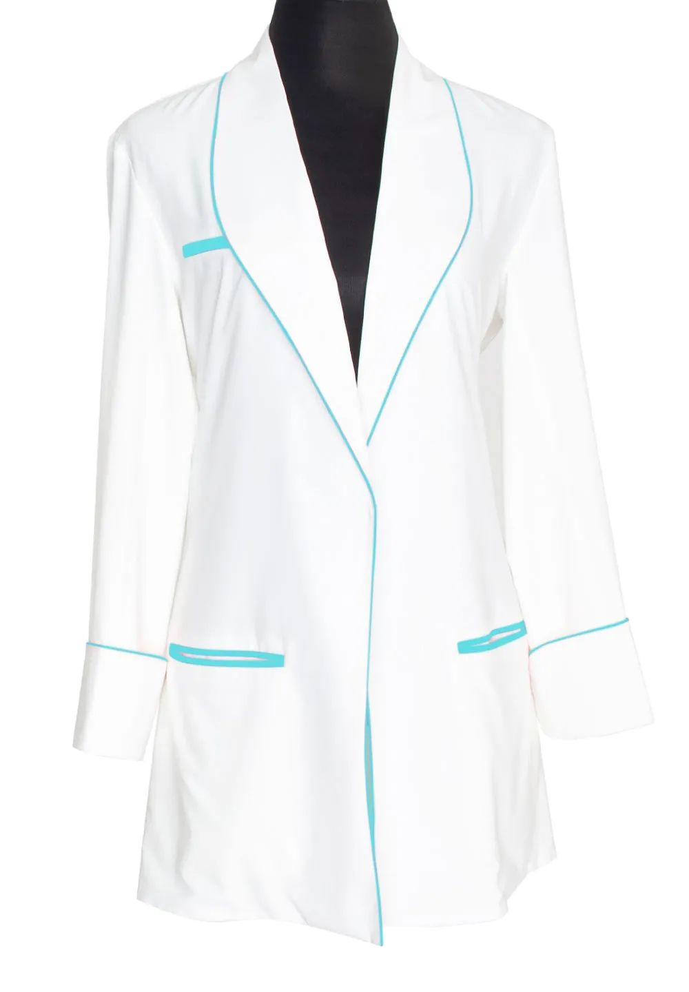 Monochrome - White Blazer (Turquoise)