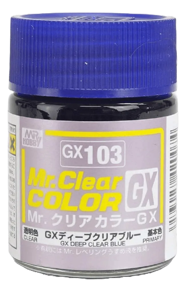 Mr. Hobby GX103 Mr. Clear Color GX Deep Clear Blue Lacquer Paint 18ml