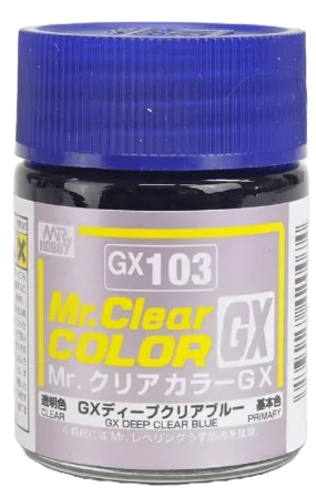 Mr. Hobby GX103 Mr. Clear Color GX Deep Clear Blue Lacquer Paint 18ml