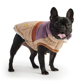 Sherpa-Lined Retro Puffer - Sand. Dog Coat. Water-Repellent.