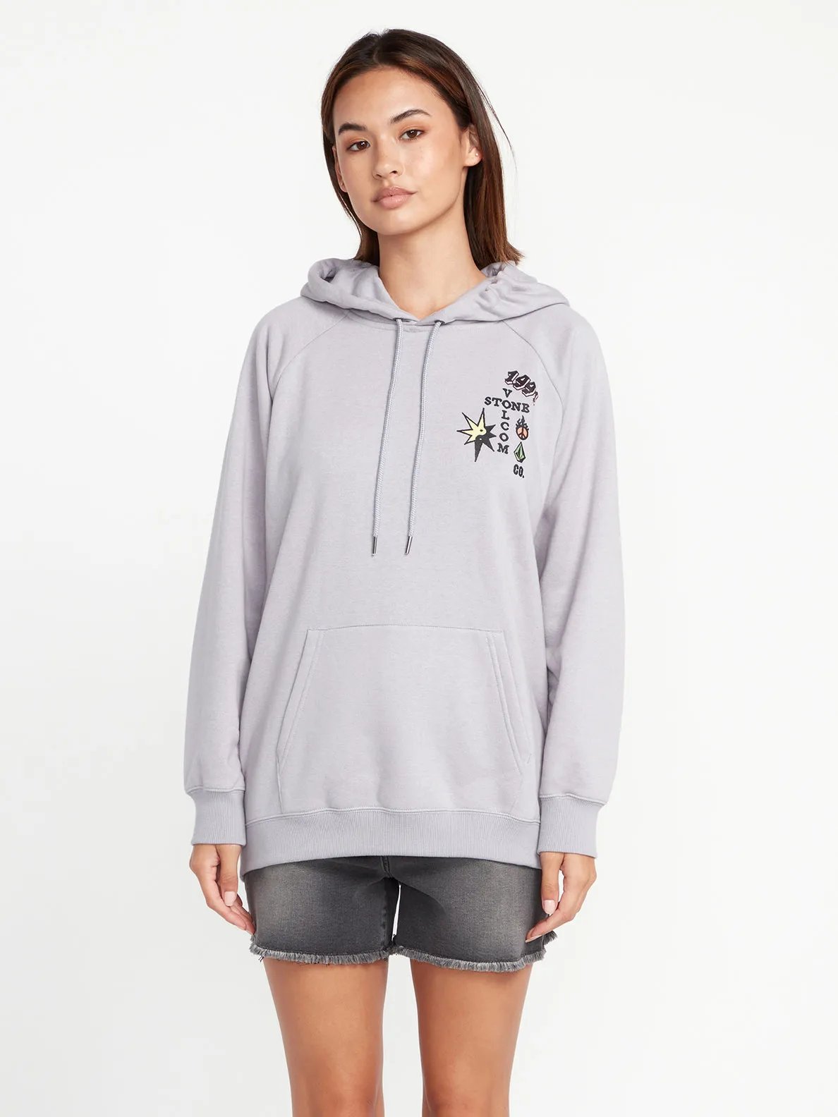 Volcom Truly Stoked Boyfriend Pullover Hoodie - Moon Beam