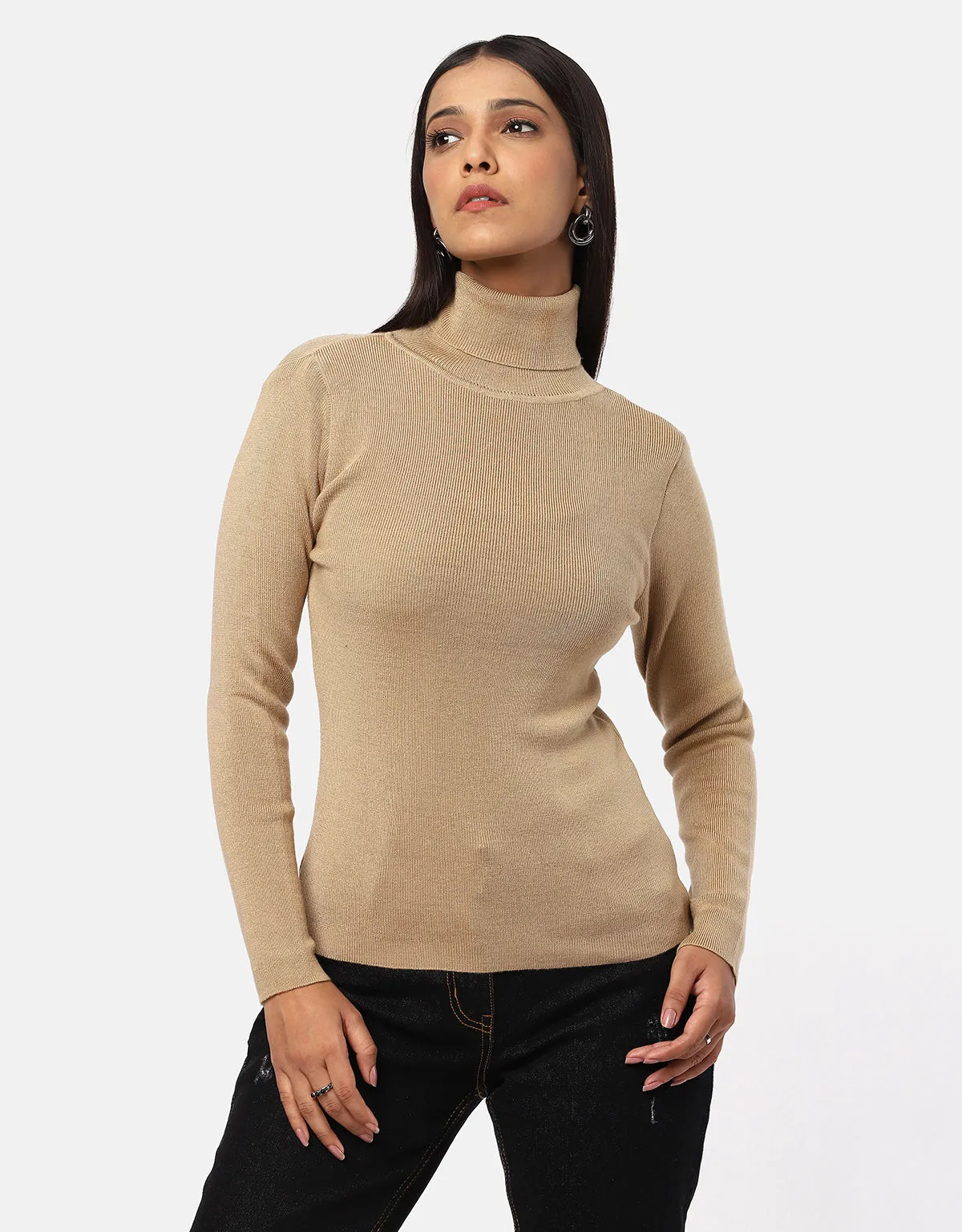 Women Woolen High Neck  Skivvy