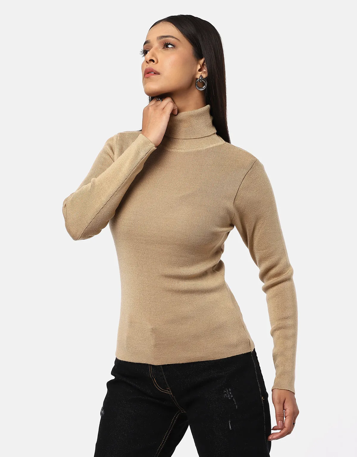 Women Woolen High Neck  Skivvy