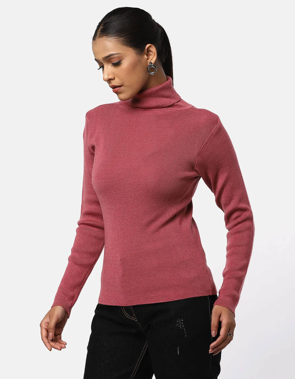 Women Woolen High Neck  Skivvy