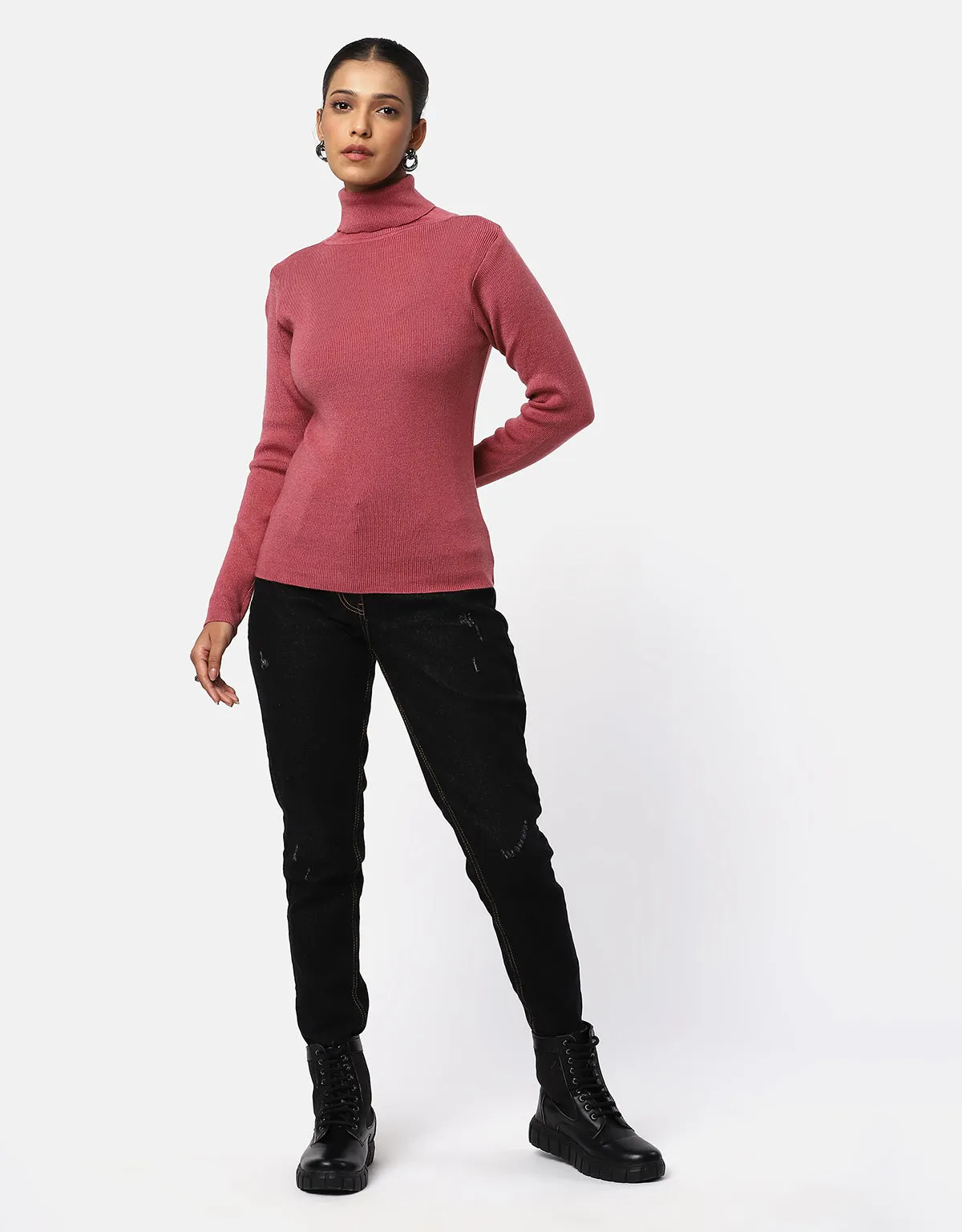 Women Woolen High Neck  Skivvy